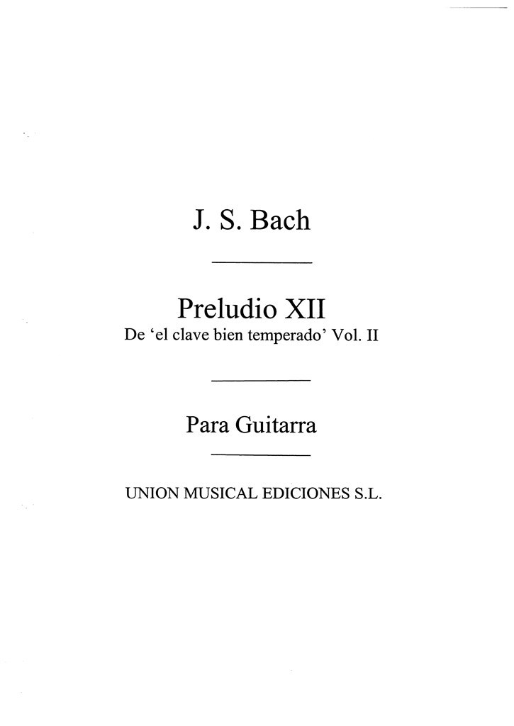Preludio No.12 Clave Bien Temperado Volume 2